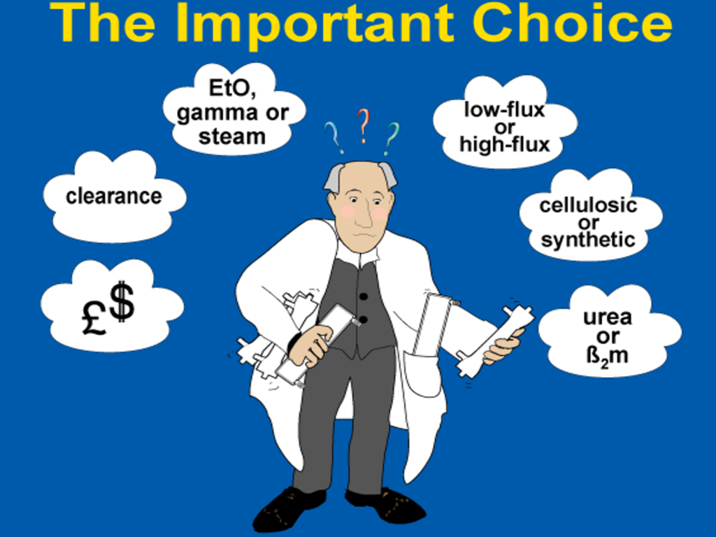 انتخاب صافی مناسب جهت یک بیمار معمولا با کلیرانس هدف تعیین شده توسط پزشک تعریف می شود که نتیجه آن رسیدن به کفایت دیالیز مطلوب ومورد نظر است .